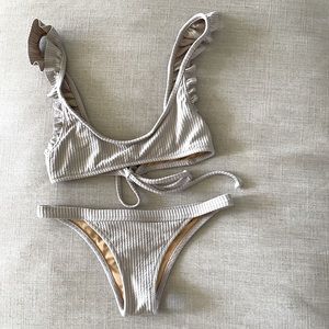 Made by Dawn - XS top + bottom. light grey.